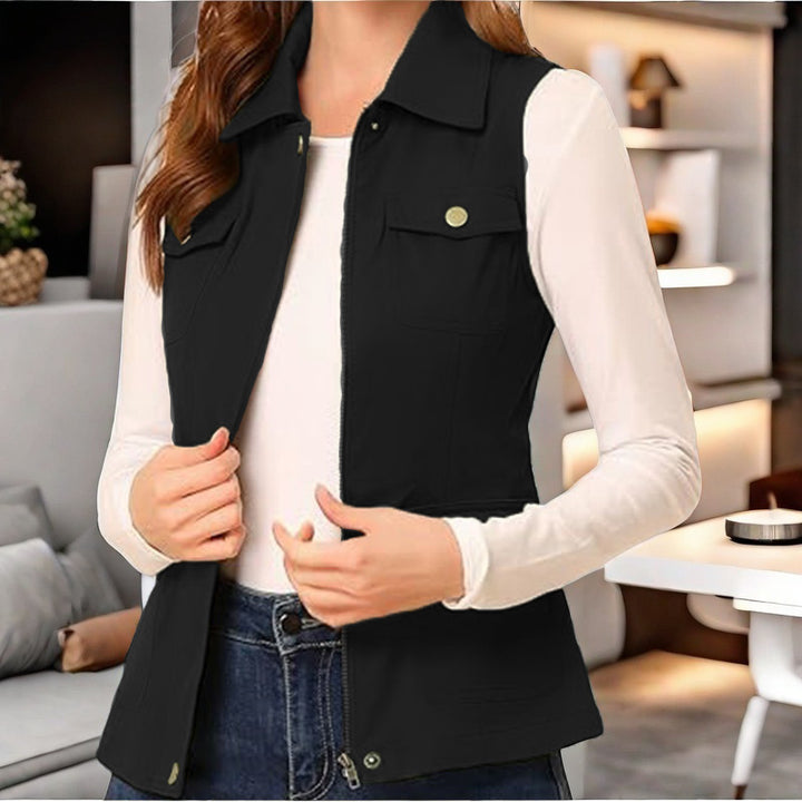 Damen stylische Weste mit praktischen Taschen Drune