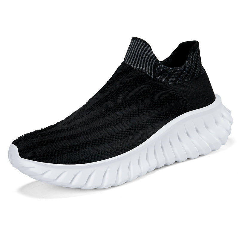Unisex nan nahtloser Strick-Schlupf-Sneaker mit elastischem Sockenkragen und profiliertem Dämpfungssohlenprofil Drune