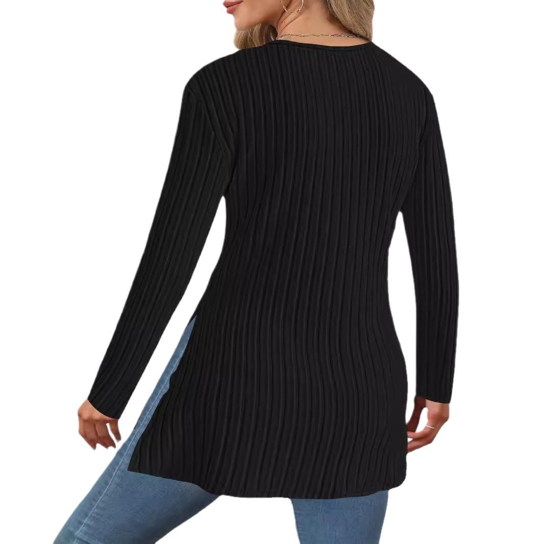 Damen Langärmliges Wickeloberteil mit strukturiertem Design Drune