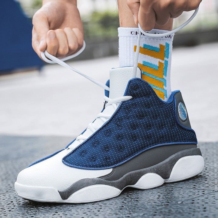 Herren atmungsaktiver High-Top Basketball Sneaker mit Dämpfung und rutschfester Gummisohle Drune