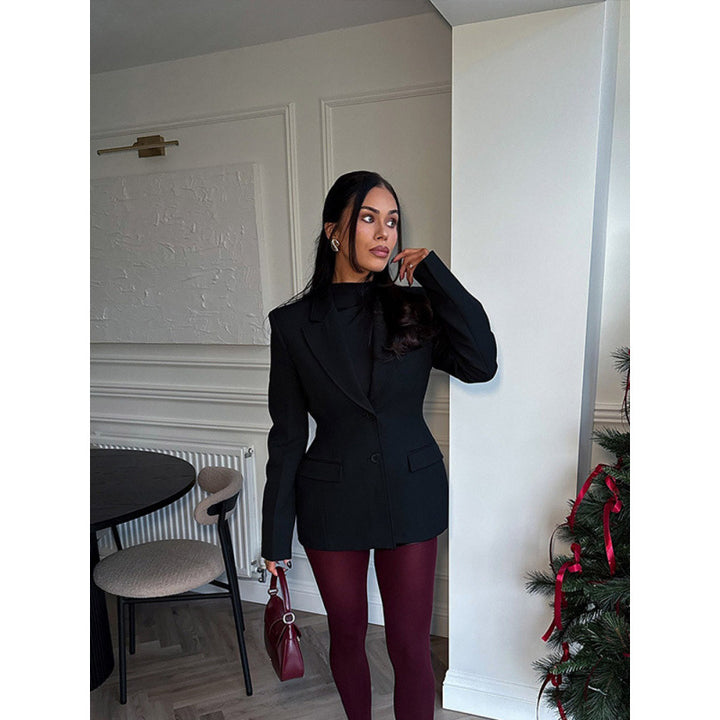 Damen elegante Blazerjacke im Oversized-Schnitt mit schickem Revers Drune