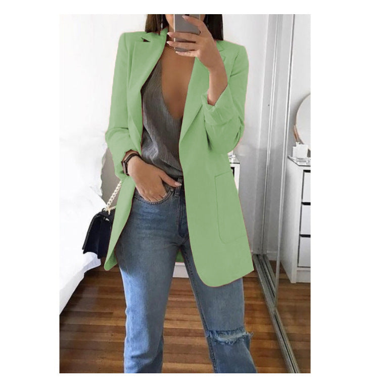 Damen eleganter Blazer mit tailliertem Schnitt und praktischen Taschen Drune