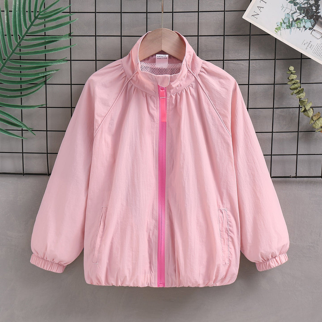 Damen nan leichte winddichte Sommerjacke mit Stehkragen elastischen Bündchen Drune