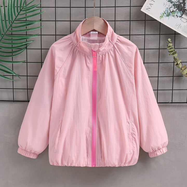Damen nan leichte winddichte Sommerjacke mit Stehkragen elastischen Bündchen Drune
