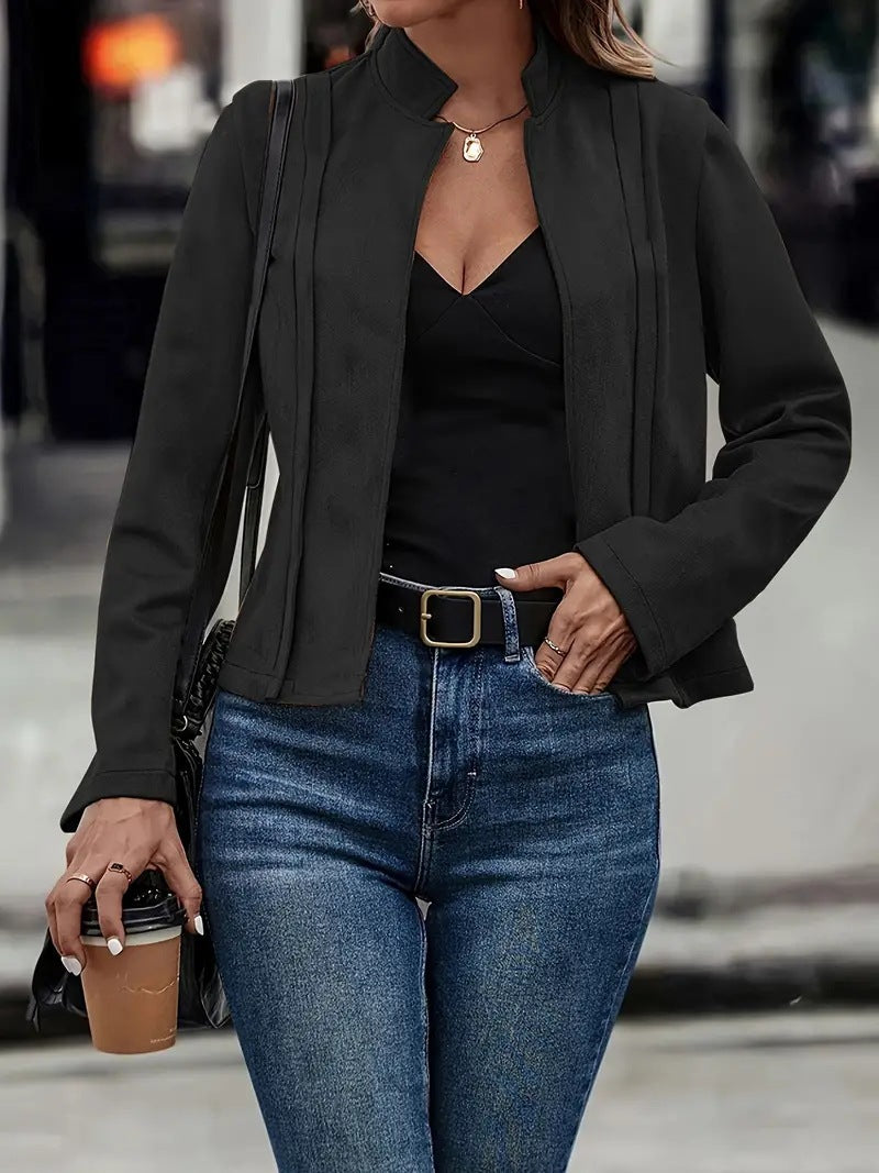 Damen modische und feine Kurzjacke mit strukturiertem Design Drune