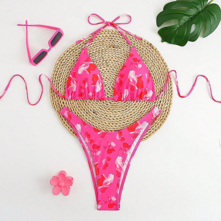 Damen Triangel-Bikini-Set mit floralem Design Drune