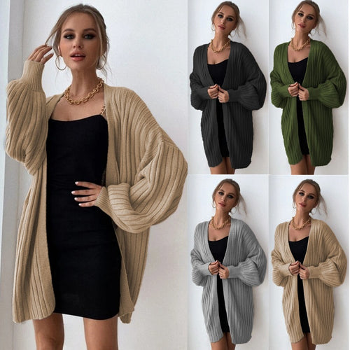 Damen Großer Strickcardigan mit weitem Schnitt und voluminösen Ärmeln Drune