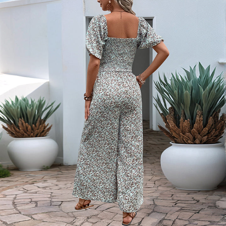 Damen luftiges Sommerkleid mit Rüschendetails und weitem Bein Drune