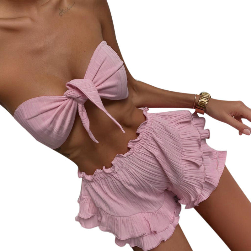 Damen Bustier-Badeanzug mit voluminösem Rüschenschnitt Drune