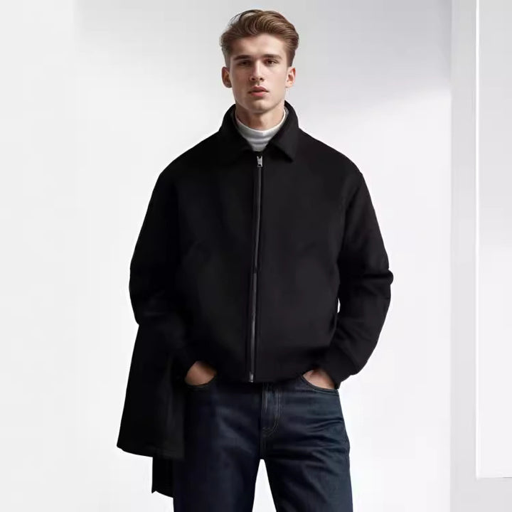 Herren farbenfrohe Fleece-Bomberjacke mit seitlichen Taschen Drune