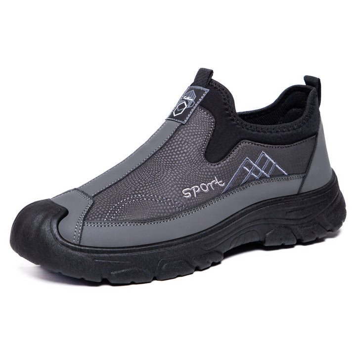 Herren nan robuster Slip-On Arbeitssneaker mit verstärkter Zehenkappe, rutschfester Profilsohle und elastischem Einstieg Drune