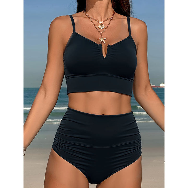 Damen Hochtailliertes Bikini-Set mit elegantem Crop-Top Drune