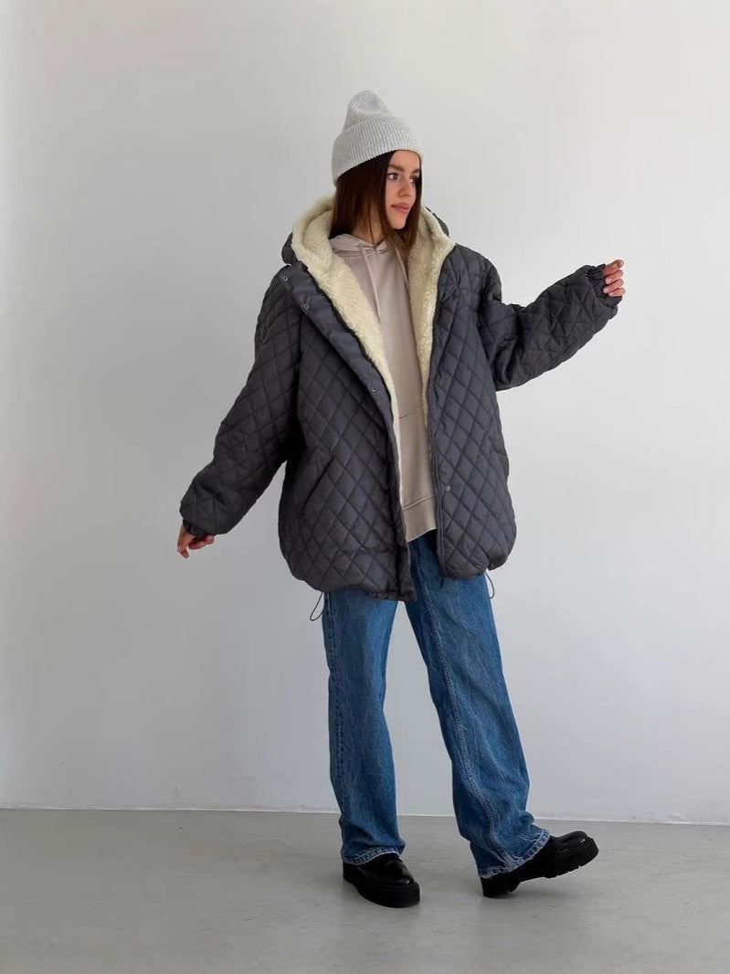 Damen Gesteppter Parka mit einem hohen Kragen und weichem Innenfutter Drune