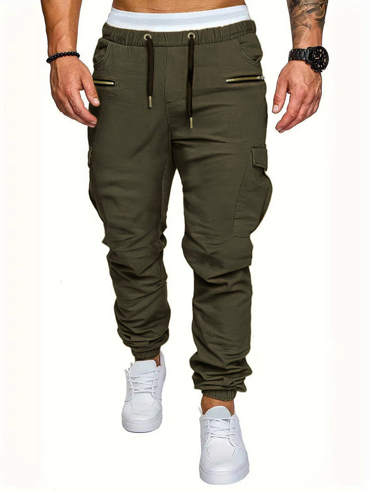 Herren Cargo-Jogginghose mit elastischem Bund und praktischen Reißverschlusstaschen Drune