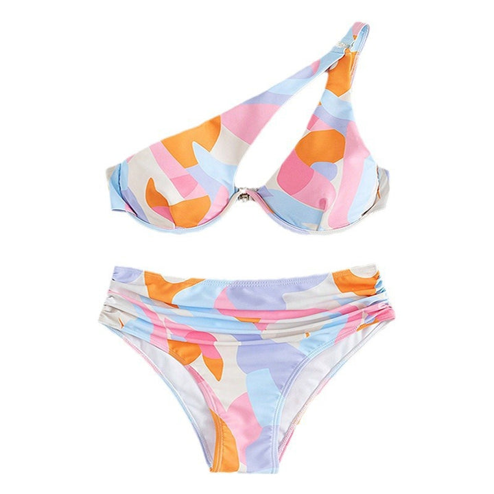 Damen Modischer Bikini mit asymmetrischem Oberteil Drune