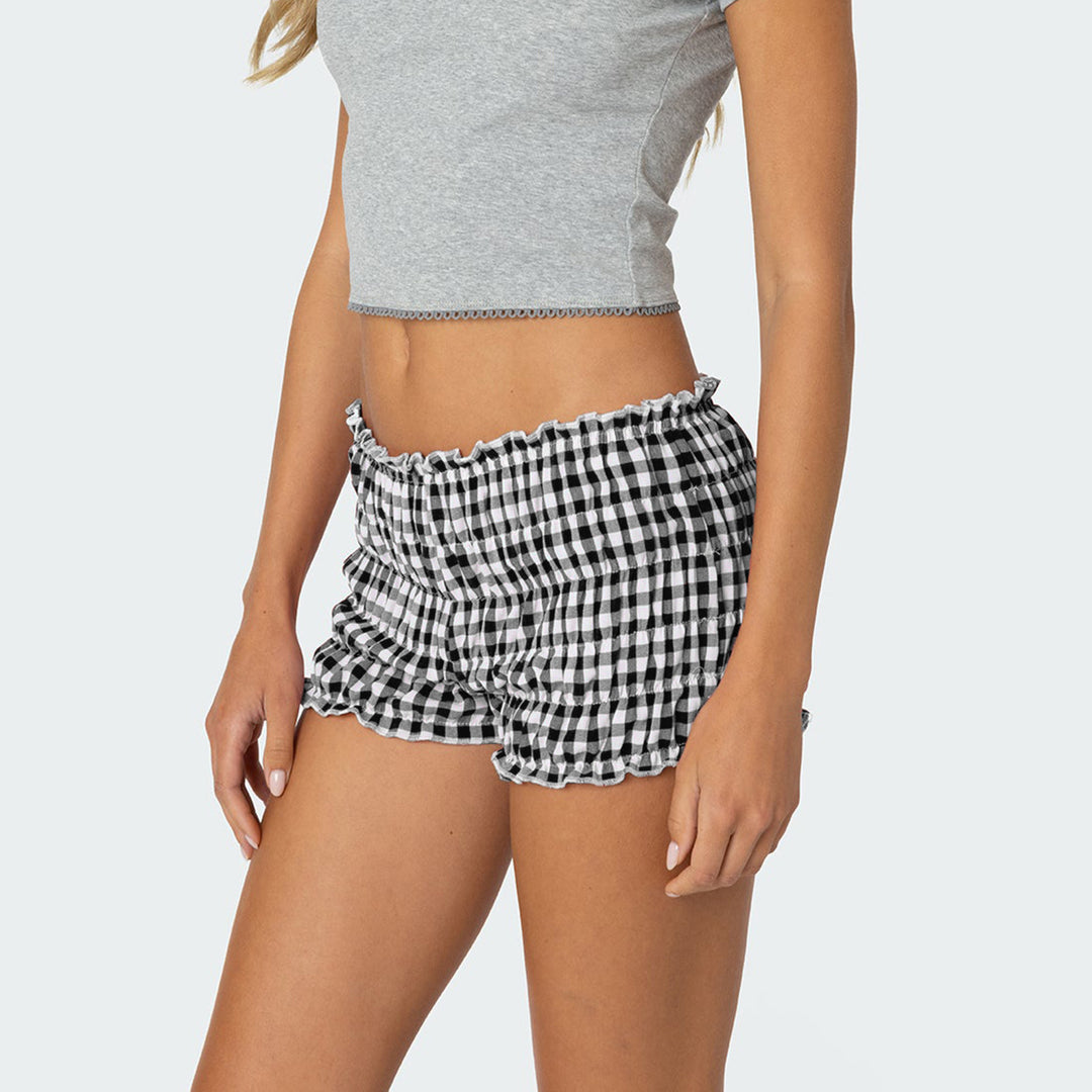 Damen Rüschen-Shorts im Vichy-Design Drune