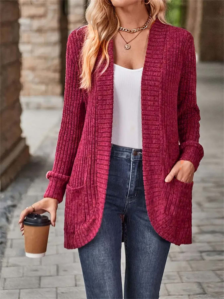 Damen Strickjacke mit strukturiertem Design und praktischen Taschen Drune