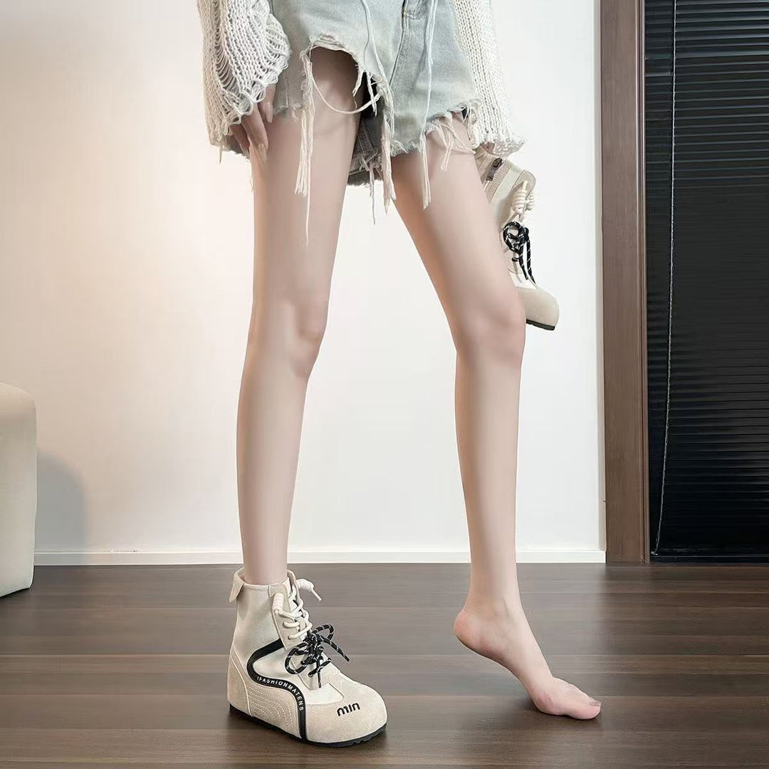 Damen High-Top Sneakers mit innovativer Schnürung und Reißverschluss Drune