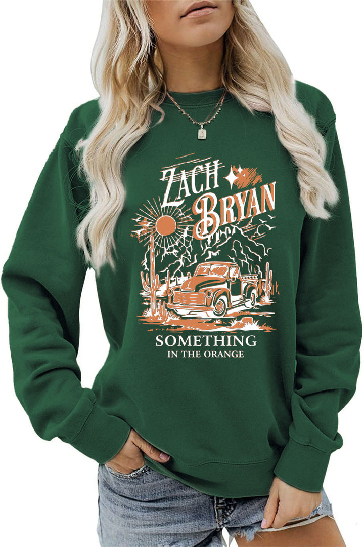 Damen Sweatshirt mit inspirierendem Vintage-Truck-Design Drune