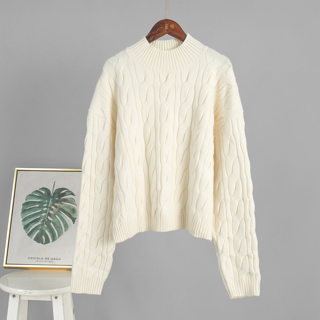 Damen Strickpullover mit Wellenmuster Drune