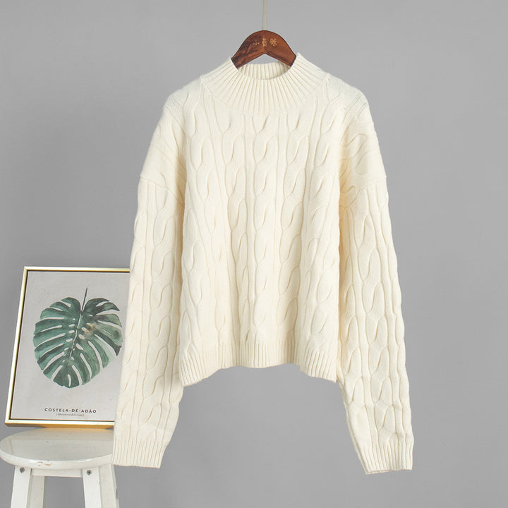 Damen Strickpullover mit Wellenmuster Drune