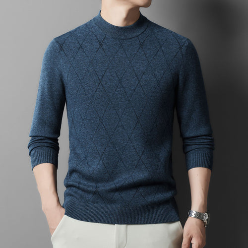 Herren Pullover mit elegantem Rautenmuster aus feiner Wolle Drune