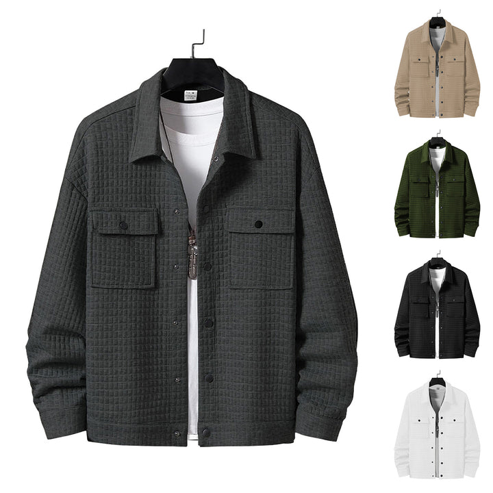 Herren nan gesteppte Overshirtjacke mit quadratischer Steppstruktur und aufgesetzten Brusttaschen Drune