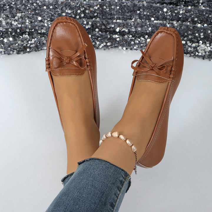 Damen Mokassins mit elegantem Schleifenakzent und weicher Sohle Drune