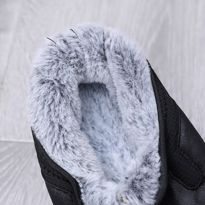 Damen Bequeme Winter-Slipper aus Lederimitat mit warmem Innenfutter Drune