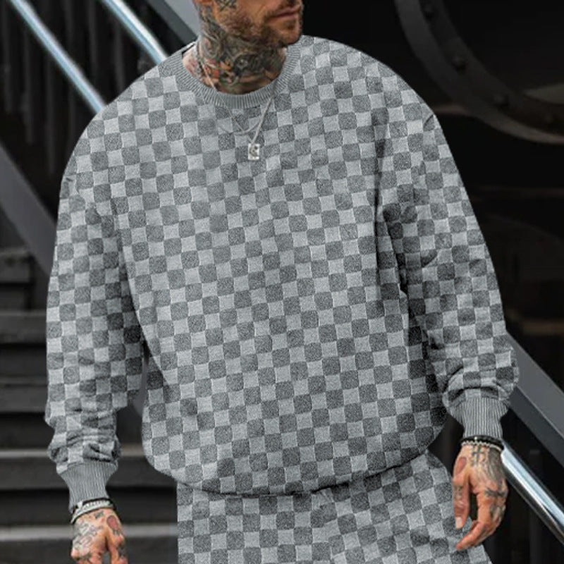 Herren lässiger oversized Sweatshirt mit strukturiertem Design Drune