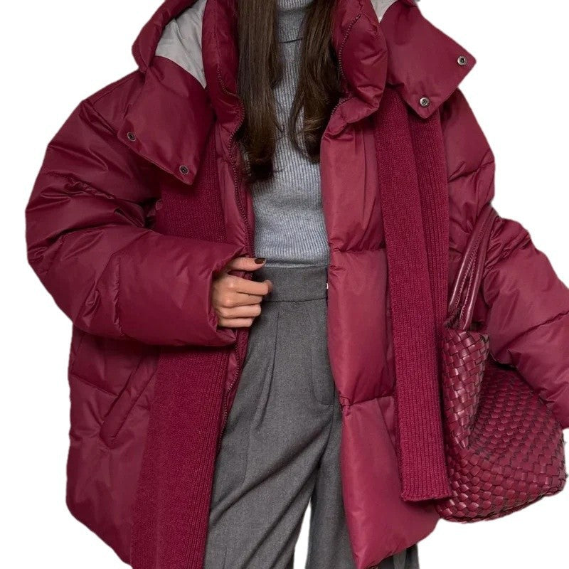 Damen Modische Daunenjacke mit hochschließendem Kragen Drune