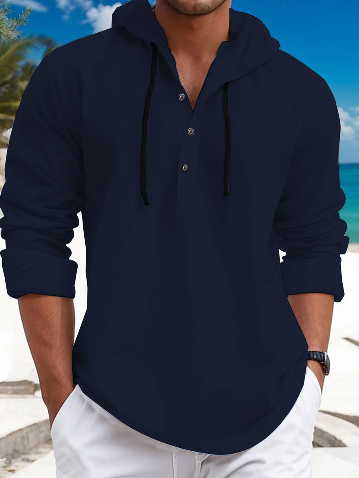 Herren Kapuzenpullover mit modischem Knopfdruck und lässigem Schnitt Drune