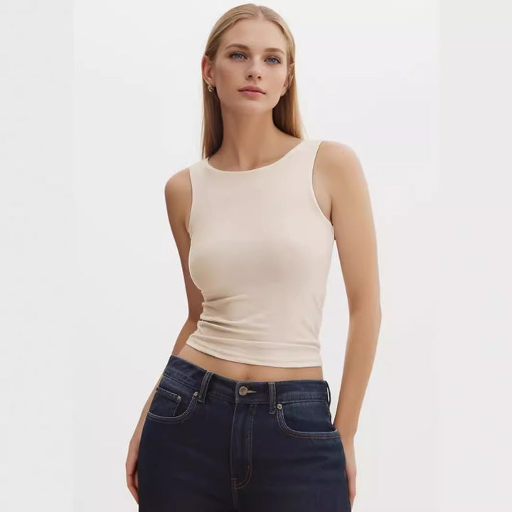 Damen ärmelloses Basic-Top mit elegantem Schnitt Drune