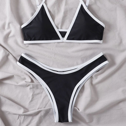 Damen Triangel-Bikini mit kontrastierenden Details Drune