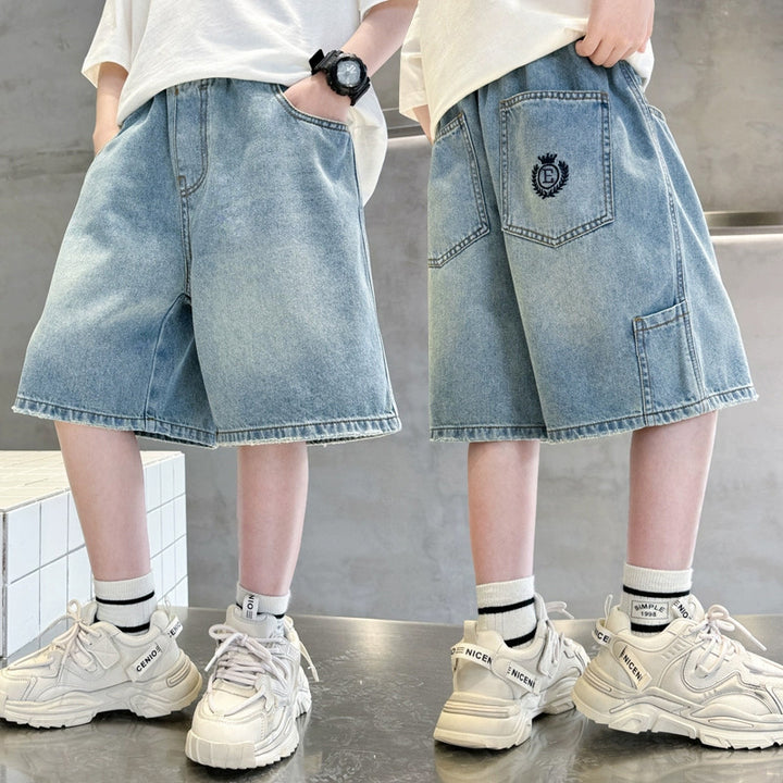 Jungen Denim-Shorts mit praktischen Taschen und coolem Design Drune