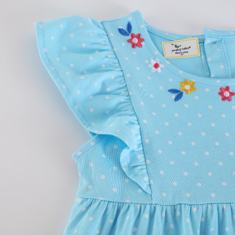 Mädchen Baumwollkleid mit niedlichen Meerjungfrauenapplikationen Drune