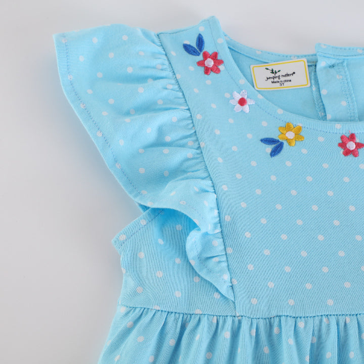 Mädchen Baumwollkleid mit niedlichen Meerjungfrauenapplikationen Drune