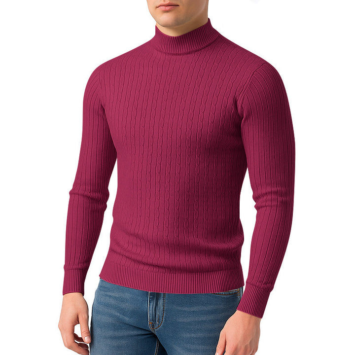 Herren modischer Rollkragenpullover mit strukturierter Oberfläche Drune
