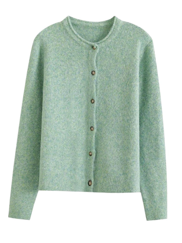 Damen kuschelige Strickjacke mit Knopfdetails Drune