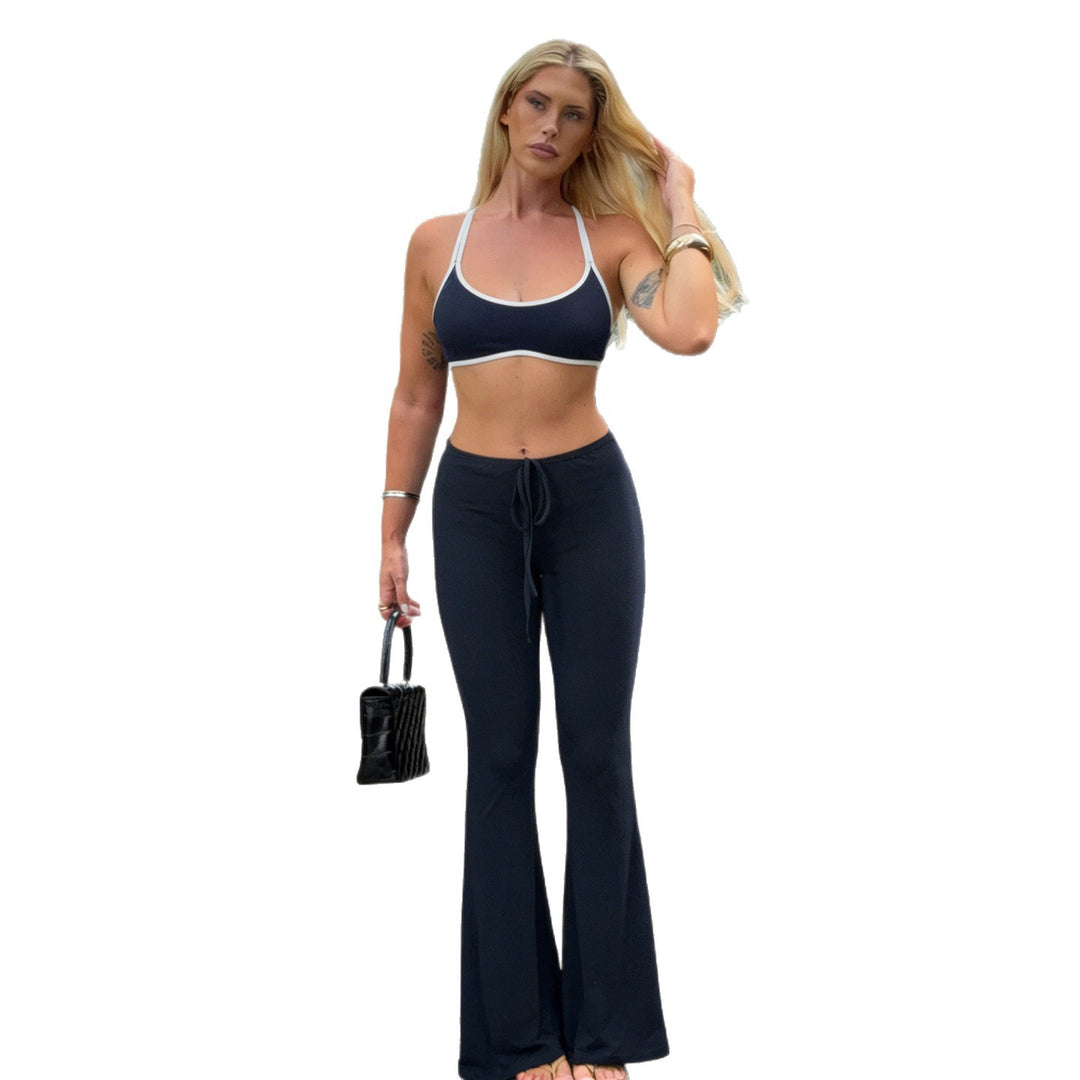 Damen Flared Pants und Bralette Set Drune