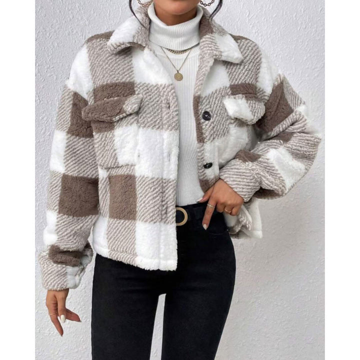 Damen Fleecejacke mit Karomuster Drune