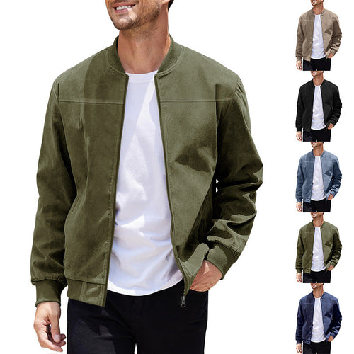 Herren lässige Bomberjacke mit elastischen Bündchen und praktischen Taschen Drune