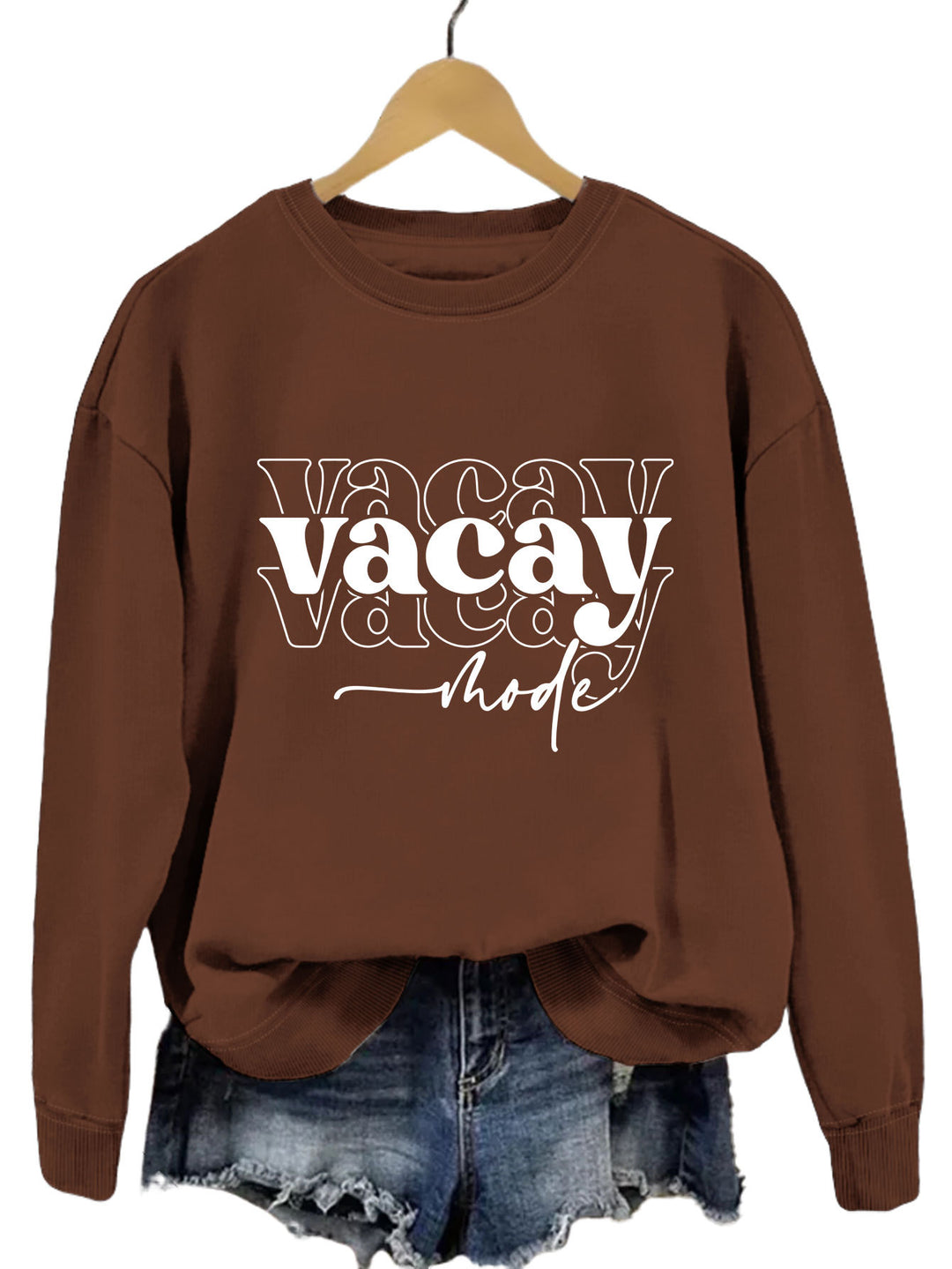 Damen Sweatshirt mit lässigem Schriftzug und entspannter Passform Drune