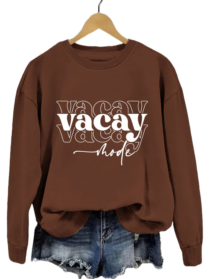 Damen Sweatshirt mit lässigem Schriftzug und entspannter Passform Drune