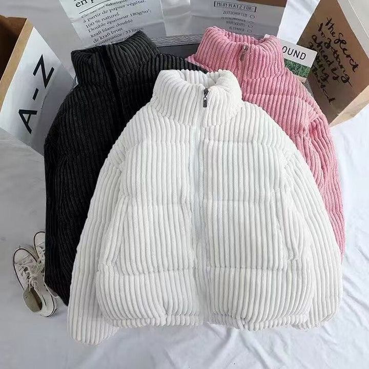 Damen modische Kapuzenjacke mit samtiger Struktur und praktischen Taschen Drune