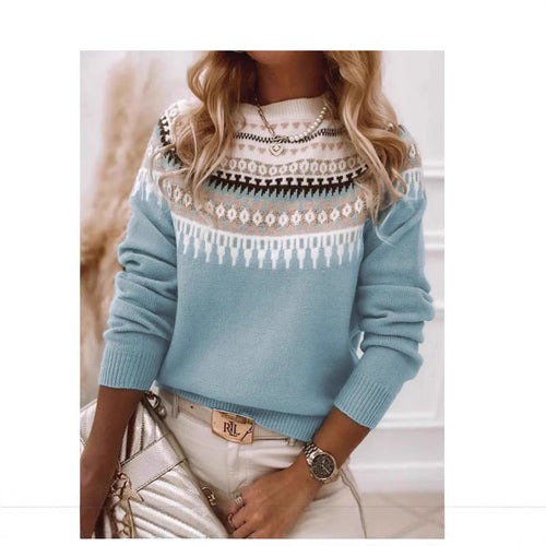 Damen Strickpullover mit nordischem Muster Drune