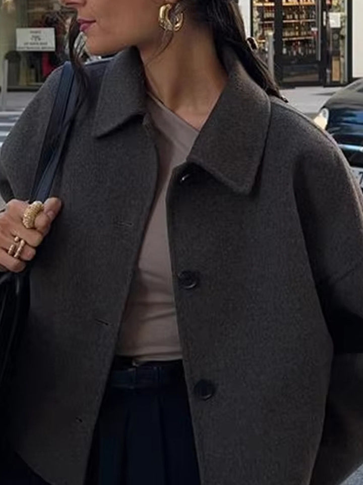 Damen Modische Oversized Jacke aus hochwertigem Wollgemisch Drune