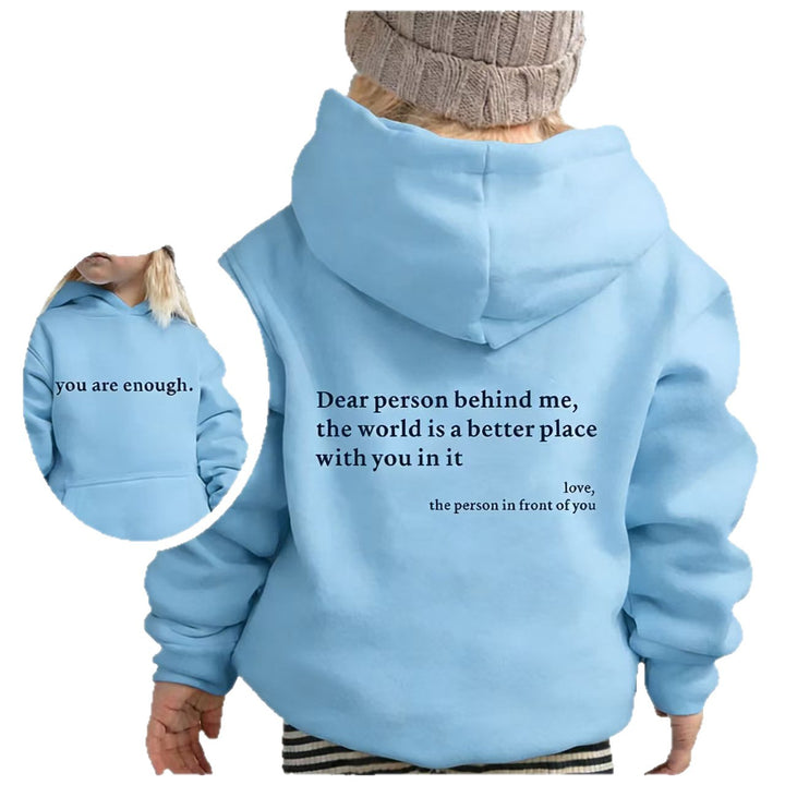Damen Kapuzenpullover mit motivierendem Schriftzug und lässigem Schnitt Drune