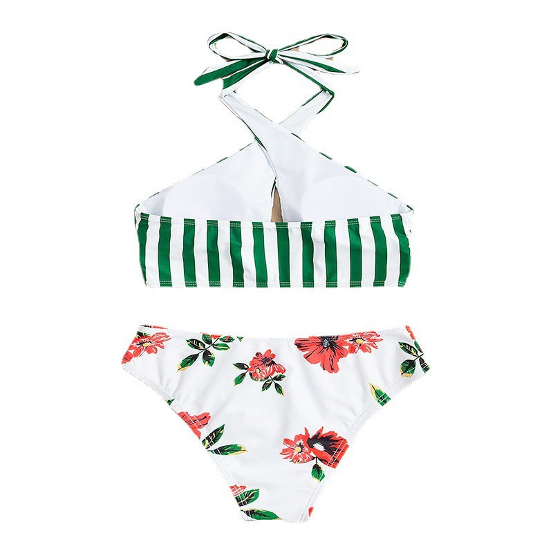 Damen Hoch tailliertes Bikini-Set mit asymmetrischem Oberteil Drune
