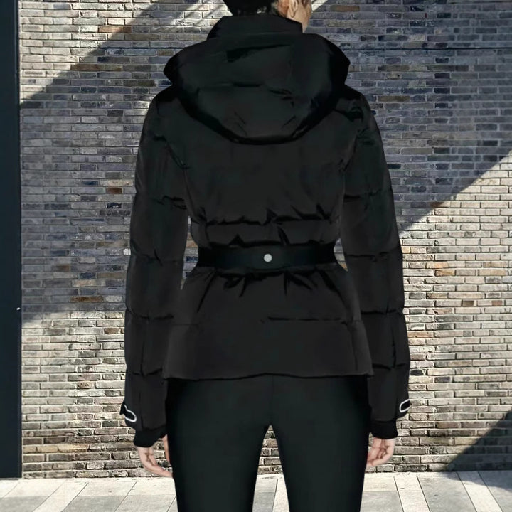 Damen winterliche Funktionsjacke mit hohem Kragen und elastischem Gürtel Drune